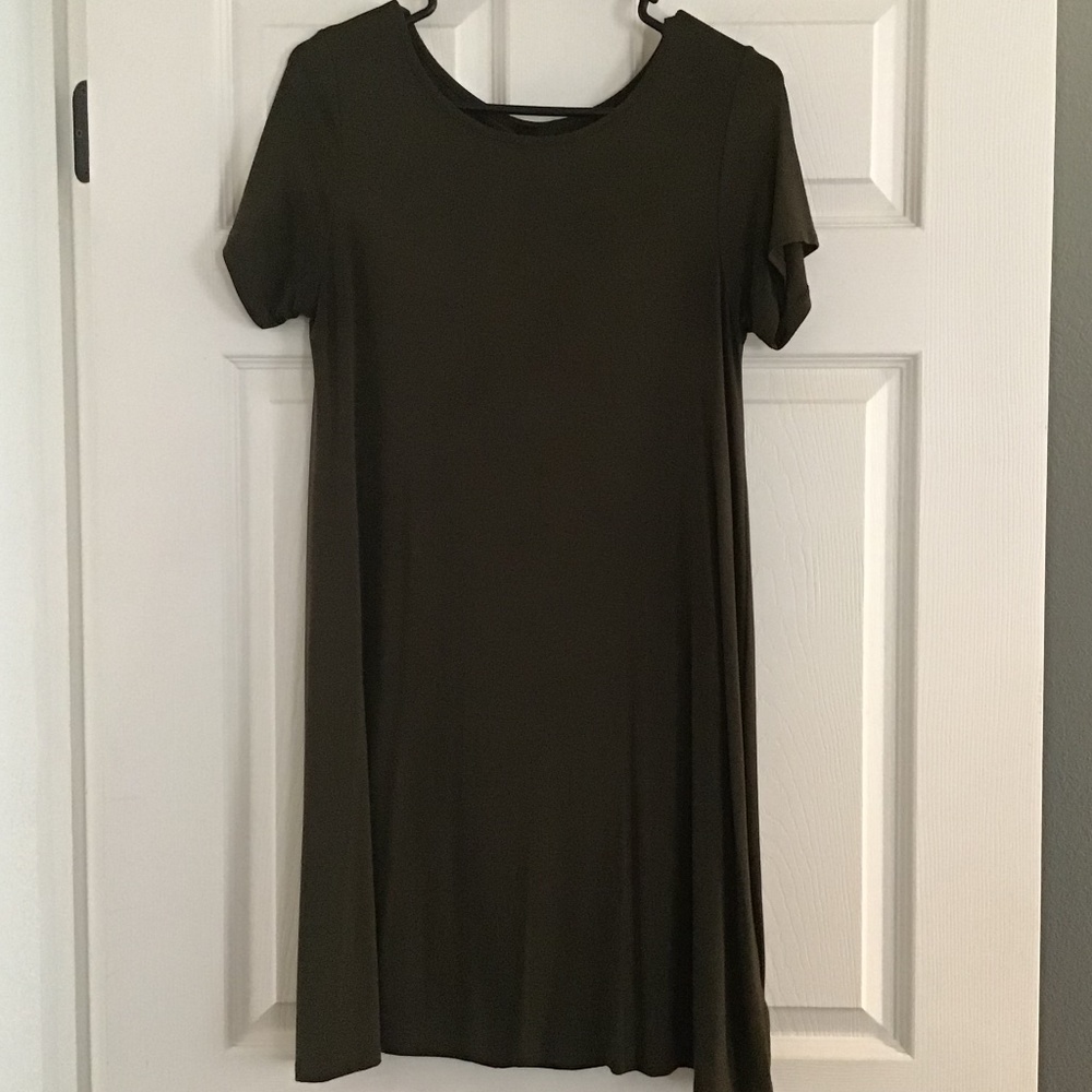 Olive green swing dress